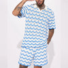 2-teiliges männer sommer strick-outfit - trendiges polo und shorts für lässige anlässe