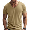 Männer t-shirt aus softer baumwolle mit v-ausschnitt und kurzen ärmeln - essentielle alltagsmode für aktive herren