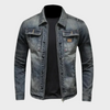 Männers denimjacke klassisch regulär geschnitten blau - lässige vielseitige alltagsmode