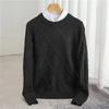 Männer cashmere pullover mit elegantem design für lässige anlässe - stylisches strickoberteil mit diamant-muster