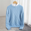 Männer cashmere pullover mit elegantem design für lässige anlässe - stylisches strickoberteil mit diamant-muster