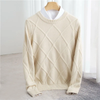 Männer cashmere pullover mit elegantem design für lässige anlässe - stylisches strickoberteil mit diamant-muster