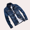 Männers marine blau jeansjacke - vielseitige überjacke für den alltag
