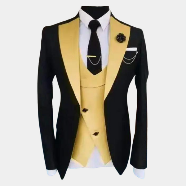 Männers 3-teiliger anzug - stilvolles abendensemble mit smokingjacke, weste und accessoires