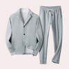2-teilige herren loungewear kombination mit blazer und hose - lässige entspannungsoutfit