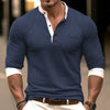 Langarm polo-shirt für männer - lässiger henley-look für freizeit & büro