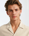 2-teiliger lässiger shorts-set für männer - leichte waffelstoff in beige für den sommer - stylisches outfit mit shirt und shorts
