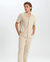 2-teiliger lässiger shorts-set für männer - leichte waffelstoff in beige für den sommer - stylisches outfit mit shirt und shorts