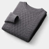 Strickpullover mit kabelmuster - herren woll-mischung