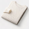 Strickpullover mit kabelmuster - herren woll-mischung