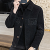 Männliche button-up freizeitjacke - warme wollmischung für den alltag