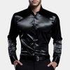 Männer satinhemd glänzendes formelles abendoutfit - elegantes langarmhemd