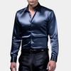 Männer satinhemd glänzendes formelles abendoutfit - elegantes langarmhemd