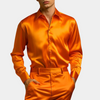 Männer satinhemd glänzendes formelles abendoutfit - elegantes langarmhemd