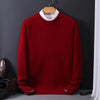 Männer jumper aus weichem strick - klassischer rundhalspullover, vielseitiges layering-stück