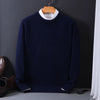 Männer jumper aus weichem strick - klassischer rundhalspullover, vielseitiges layering-stück