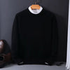Männer jumper aus weichem strick - klassischer rundhalspullover, vielseitiges layering-stück