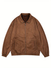Männers zip-up jacke - stilvolle braune leichtjacke für den alltag