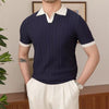 Old money jacquard polo - elegante herren strickpolo