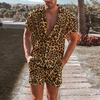 2-teiliges casual outfit für männer - trendiges leopardenmuster für sommertage - lockerer schnitt