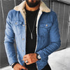 Männers denimjacke mit kuscheligem sherpa-futter - stylische oberbekleidung für den alltag