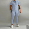 Männers zip-polo-shirt und tapered chuge - vielseitige freizeit-kombination