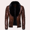 Männliche lederjacke mit steppdesign - lässiger biker-mantel für jede jahreszeit