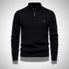 Männers ribben-strickpulli mit zip-kragen - lässige mode aus hochwertigem baumwollmix