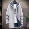 Hooded cardigan für männer – weiche fleece winterjacke – lässige langarm-oberbekleidung