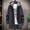 Hooded cardigan für männer – weiche fleece winterjacke – lässige langarm-oberbekleidung