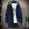 Hooded cardigan für männer – weiche fleece winterjacke – lässige langarm-oberbekleidung