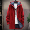 Hooded cardigan für männer – weiche fleece winterjacke – lässige langarm-oberbekleidung