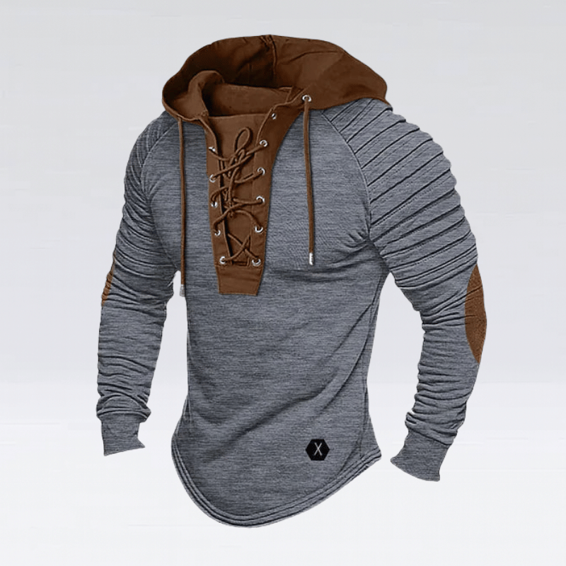 Männer hoodie mit schnürdetails - vielseitiger langarm-top