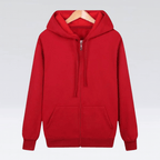 Männer Zip-Hoodie – Rot & Perfekt für jede Jahreszeit