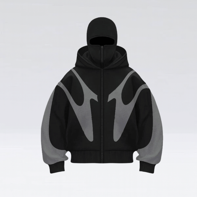 Männers Balaclava Hoodie – Outdoor Zip-Jacke mit Stil