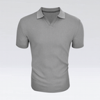 Männers polo-shirt mit ripp-optik – zeitgemässe freizeitmode für männer