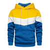 Männers kapuzensweatshirt mit warmem fleece und patchwork-design - lässige kleidung für den alltag