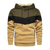 Männers kapuzensweatshirt mit warmem fleece und patchwork-design - lässige kleidung für den alltag