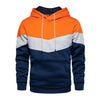 Männers kapuzensweatshirt mit warmem fleece und patchwork-design - lässige kleidung für den alltag