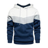 Männers kapuzensweatshirt mit warmem fleece und patchwork-design - lässige kleidung für den alltag