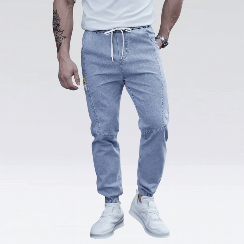 Männer Denim Jogger – Mit Zugband & Lockerem Fit