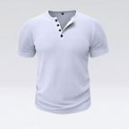 Muscle fit henley t-shirt - ripp-shirt mit kurzen ärmeln für männer