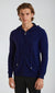 Männer zip-hoodie aus weichem strick - blauer freizeitpullover