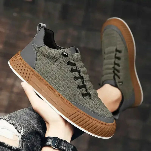 Hochgeschnitteni sneaker für männer mit rippemuster - trendy freizeitschue für jeden tag