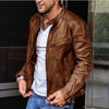 Leder-bikerjacke – klassischi zip-up herrenjacke