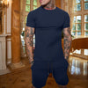 2-teiligs männer freizeit shorts-set - atmungsaktives t-shirt und shorts für warme tage - leichte sommer lounge-bekleidung