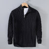 Halb-reissverschluss kabelstrick pullover - stilvoller herrenpulli