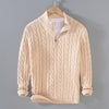 Halb-reissverschluss kabelstrick pullover - stilvoller herrenpulli