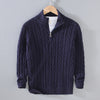 Halb-reissverschluss kabelstrick pullover - stilvoller herrenpulli