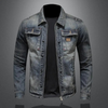 Männers denimjacke klassisch regulär geschnitten blau - lässige vielseitige alltagsmode